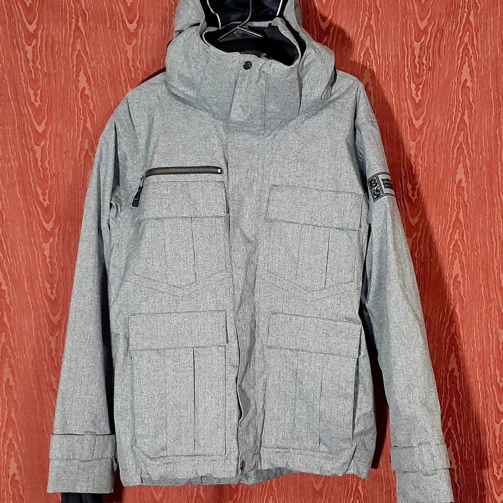 BONFIRE SNOWBOARDING CO GRAYISH COAT MEN'S SIZE SM/P REMOVABLE HOOD NWOT